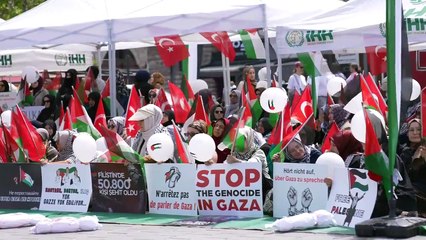 İstanbul’da kadınlardan Gazze’ye destek eylemi