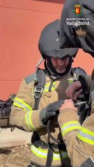 Prácticas con fuego real de los Bomberos de Valladolid