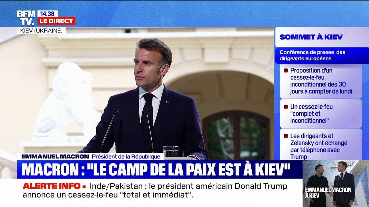Sommet européen en Ukraine: "Le camp de la paix est à Kiev", affirme Emmanuel Macron