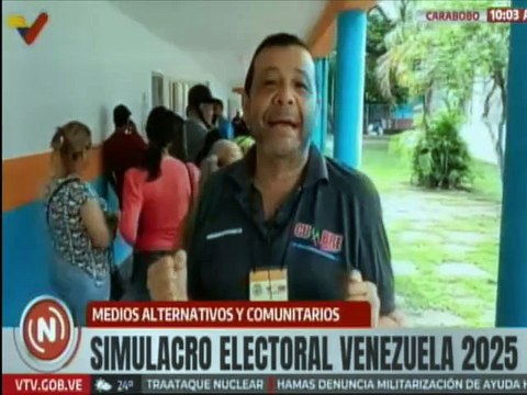 Carabobeños acuden a centros electorales para participar activamente en el simulacro electoral