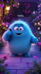 cute monster talk on phone