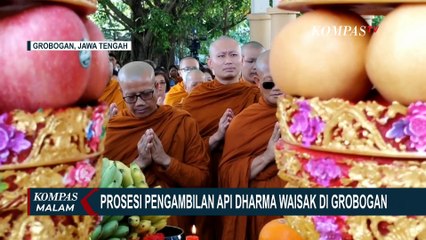 Ratusan Umat Buddha Ikuti Prosesi Pengambilan Api Dharma Waisak di Grobogan