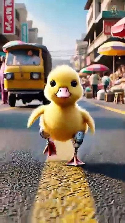 A disabled duckling helps his cat friend 🐥 #DuckRescue #CuteAnimals #AnimalRescue - Copy