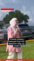 Tufts student Rumeysa Ozturk released after 6+ weeks in ICE detention.