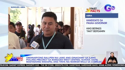 Ordinaryong ballpen na lang ang ginagamit sa ilang polling precinct sa Bangued West Central School dahil masyadong makapal ang tinta ng marker mula sa Comelec | Eleksyon 2025