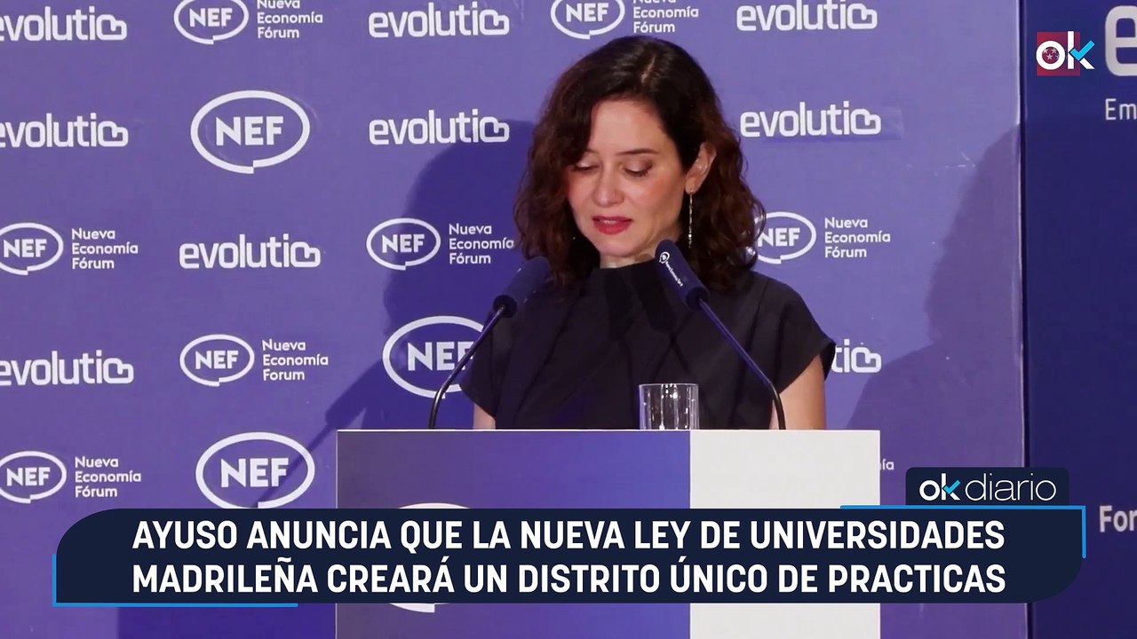 Ayuso anuncia que la nueva Ley de Universidades madrileña creará un Distrito único de practicas