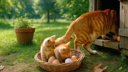 Kitten’s Heartfelt Help: Harvesting Corn with Mama Cat for a Cornbread Reward