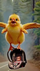 Yellow_Chick_Fluffy__RESCUES_Baby_from_Car_Crash!_🐥🚗__Animated_Adventure_#shorts