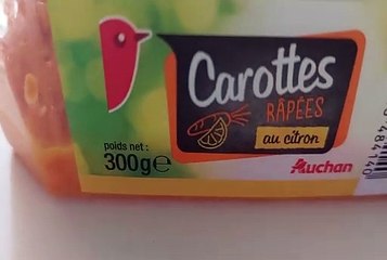 Mon avis sur les AUCHAN Carottes râpées au citron 300g