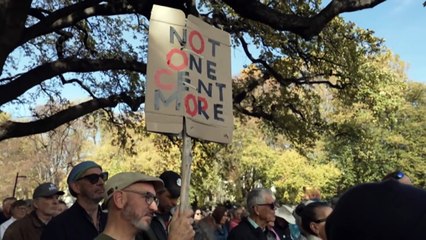 Large crowd attends anti-stadium rally in Hobart, but minister says, 'We've got to get on with it'