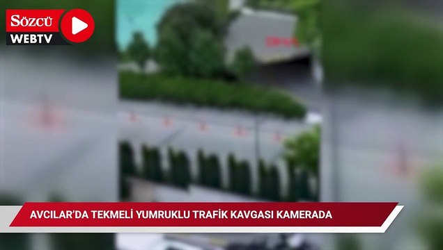 Avcılar’da tekmeli yumruklu trafik kavgası kamerada