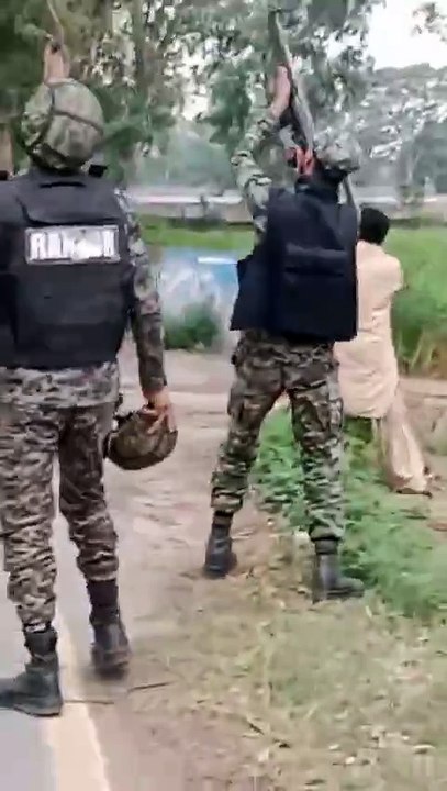 Footage Of Indian Drone Being Shot Down By Rangers and Common man