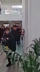 Students use phone locking stations at Scotland’s first 'phone-free' school