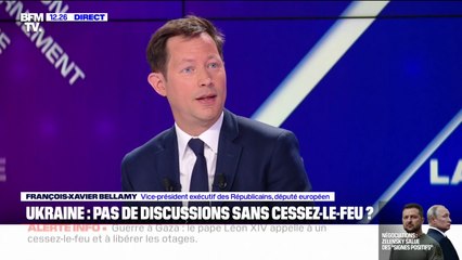"C'est Vladimir Poutine qui a voulu cette guerre et qui veut qu'elle se poursuive", déclare François-Xavier Bellamy