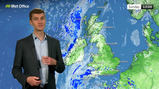 Met Office Afternoon Weather Forecast 11/05/2025 - Sunny skies with showers for some