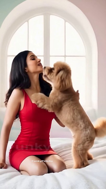 Cute puppy dog and girls love - FunkyPets4u