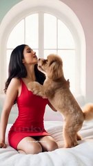 Cute puppy dog and girls love - FunkyPets4u