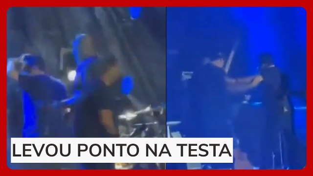 Marrone cai do palco, bate cabeça e show é encerrado em Goiânia