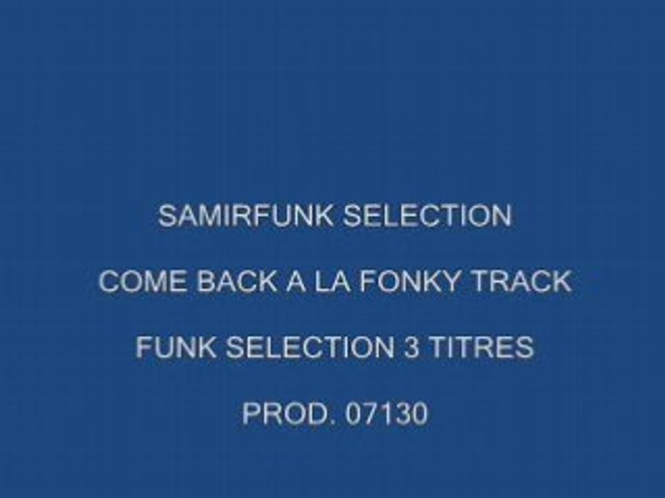COME BACK A LA FONKY TRACK