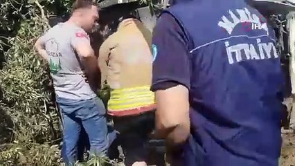 İş makinesini deviren sürücü faciayı engelledi