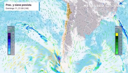 Sistema frontal dejará lluvias en la Patagonia y sur de Chile en este comienzo de semana