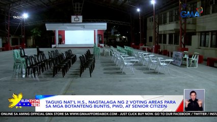 Mga polling precinct sa Taguig Nat'l H,S., nakahanda na sa pagdating ng mga botante | Eleksyon 2025