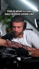 2-Day Half Sleeve Tattoo, 10 Hours on Each Side 😤❤️‍🔥✌🏼