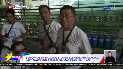 Botohan ng sa Bagong Silang Elementary School, late nagsimula dahil sa malakas na ulan | Eleksyon 2025