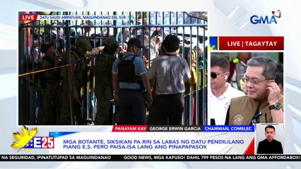 Mga botante, siksikan pa rin sa labas ng Datu Pendililang Piang E.S. pero paisa-isa lang ang pinapapasok | Eleksyon 2025