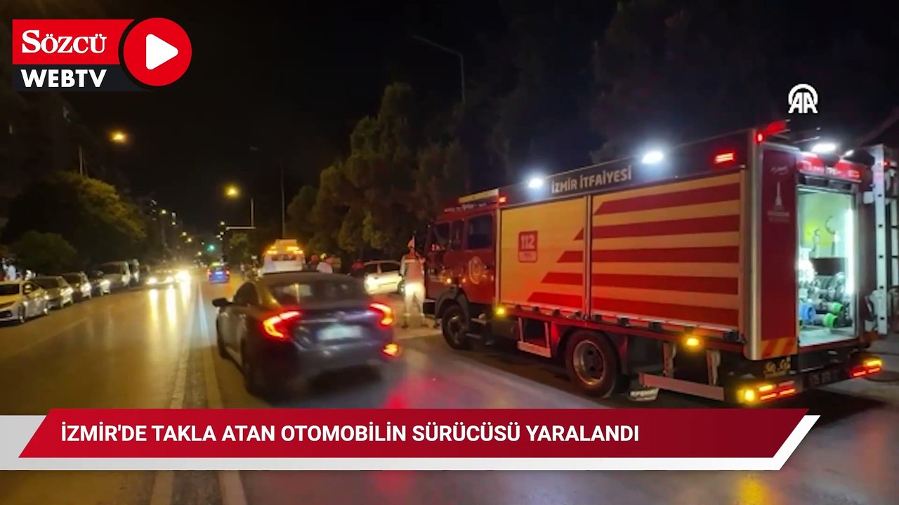 İzmir'de takla atan otomobilin sürücüsü yaralandı
