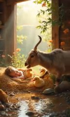 little_yellow_chick_is_saving_a_baby_from_flood..