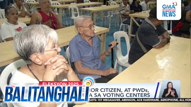 Mga buntis, senior citizen, at PWDs, maagang pumila sa voting centers | Balitanghali