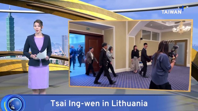 Former President Tsai Visits Lithuania, Touts Democratic Values