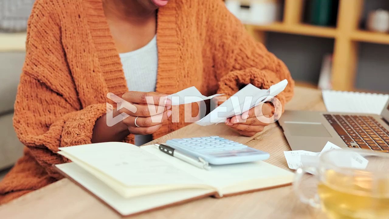Home budget, finance and bills being calculated by