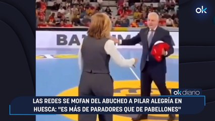 Las redes se mofan del abucheo a Pilar Alegría en Huesca: "Es más de Paradores que de pabellones"