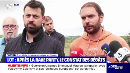 Rave-party illégale dans le Lot: "Le terrain agricole a été dégradé", déplore le propriétaire du terrain investi par les fêtards