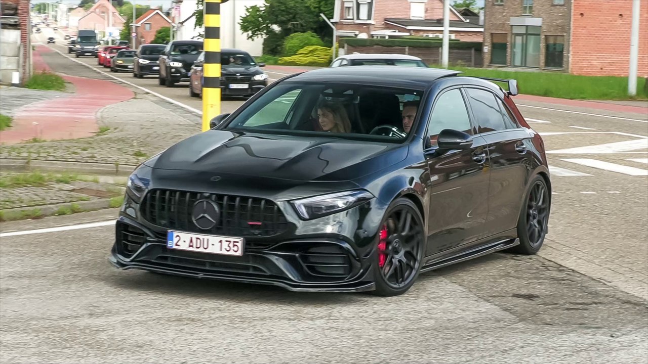 Mercedes A45 S AMG with Decat Milltek Exhaust - LOUD Acceleration Sounds !