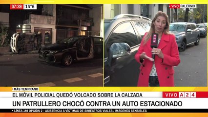 Choque múltiple en Palermo involucra a patrullero 🚔