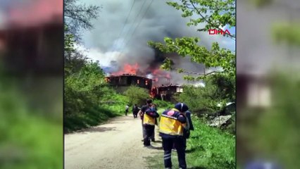Köy camisi ile 2 ev yanarak kül oldu!