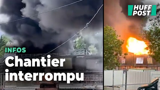 À Clamart, un panache de fumée et une explosion causés par un incendie sur un chantier