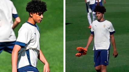 Cristiano Ronaldo Jr. entrenando con la Selección Portuguesa sub-15