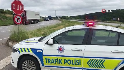 Amasya’da kontrolden çıkan tır karşı şeride daldı: 1 yaralı