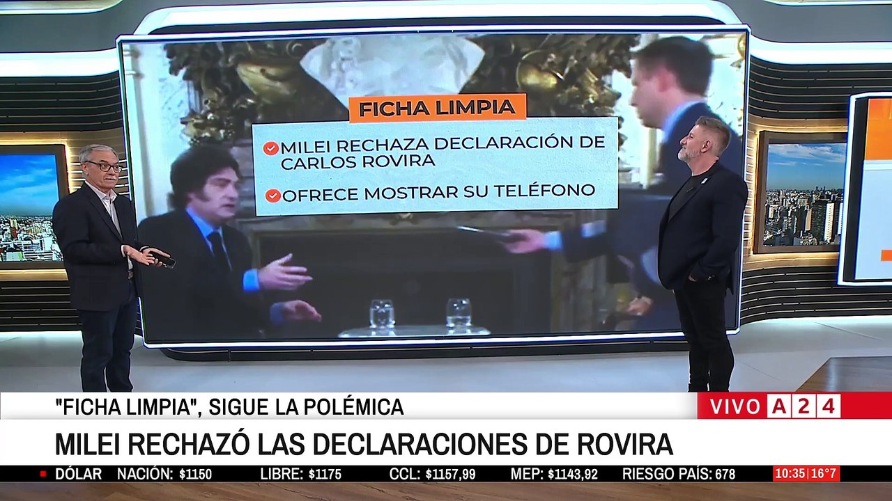 🔴 "FICHA LIMPIA": JAVIER MILEI RECHAZÓ LAS DECLARACIONES DEL MISIONERO  ROVIRA