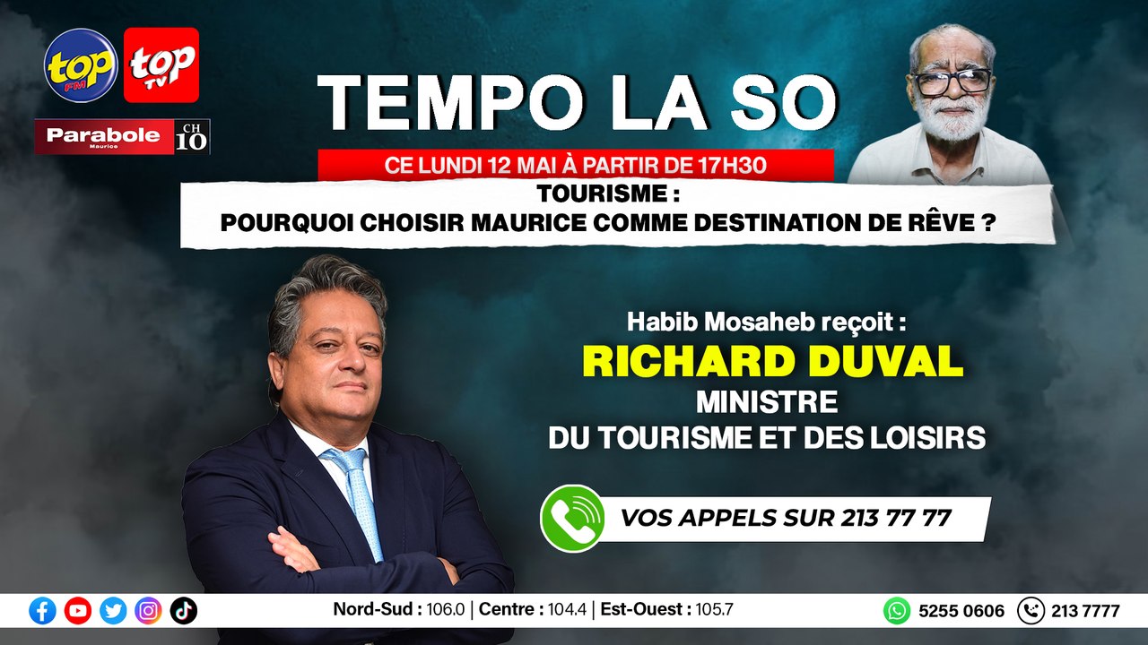 Ne manquez pas l’émission TEMPO LA SO sur TOP FM ce lundi 12 mai à partir de 17h30
