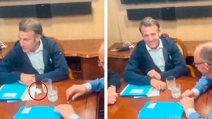 Emmanuel Macron se viraliza por guardar una "bolsita sospechosa"; divide opiniones en redes sociales