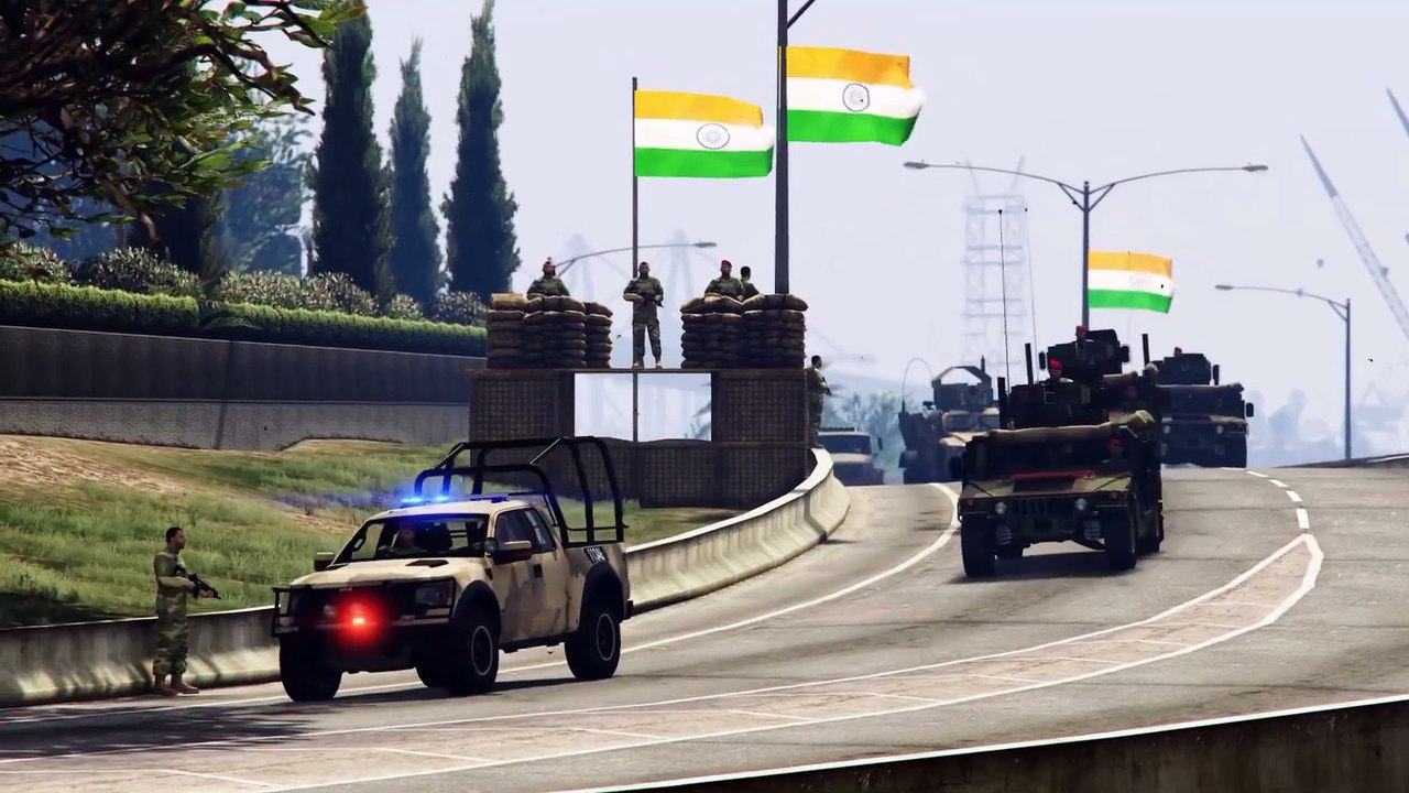 Pakistan India War | Pakistani F-16 Fighter Jets Attack on Indian Army Supply Convoy - GTA 5