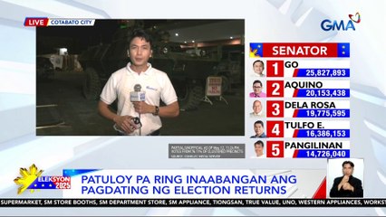 Patuloy pa ring inaabangan ang pagdating ng election returns | Eleksyon 2025