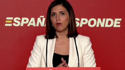 La portavoz del PSOE arremete contra el PP por las filtraciones de las conversaciones de Sánchez