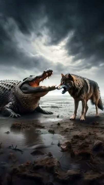 Crocodile vs wolf
