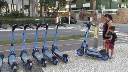 Praia Grande conta com sistema de locação de bicicletas e patinetes